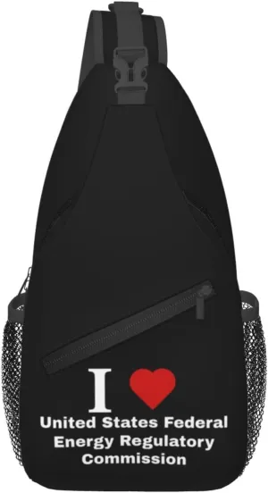 I love United States Federal Energy Regulatory Commission Crossbody Bags For Women Men Chest Backpack Gym Shoulder Bag Travel Outdoor Sports Casual Crossbody Bags