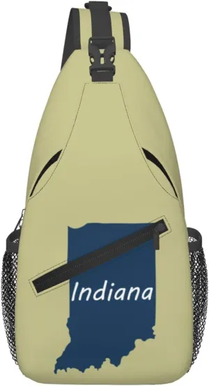 Indiana Terrain Map Crossbody Bags For Women Men Chest Backpack Gym Shoulder Bag Travel Outdoor Sports Casual Crossbody Bags