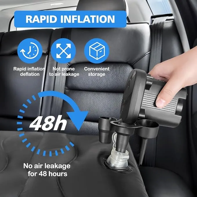Inflatable Car Air Mattress Car Air Mattress SUV Air Mattress Car Mattress Back Seat Inflatable Bed Portable Foldable Car Air Bed SUV Sleeping Pad Car Bed Mattress Inflatable Car Mattress -BLACK(02)