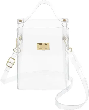 INICAT Clear Small Crossbody Bags Stadium Approved Cell Phone Jelly Purse Shoulder Bag For Women