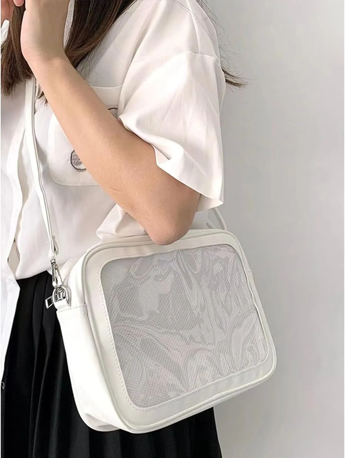 Ita Bag Crossbody Ita Purse Pin Display Bag with Insert Shoulder Crossbody Underarm Top-handle Handbag