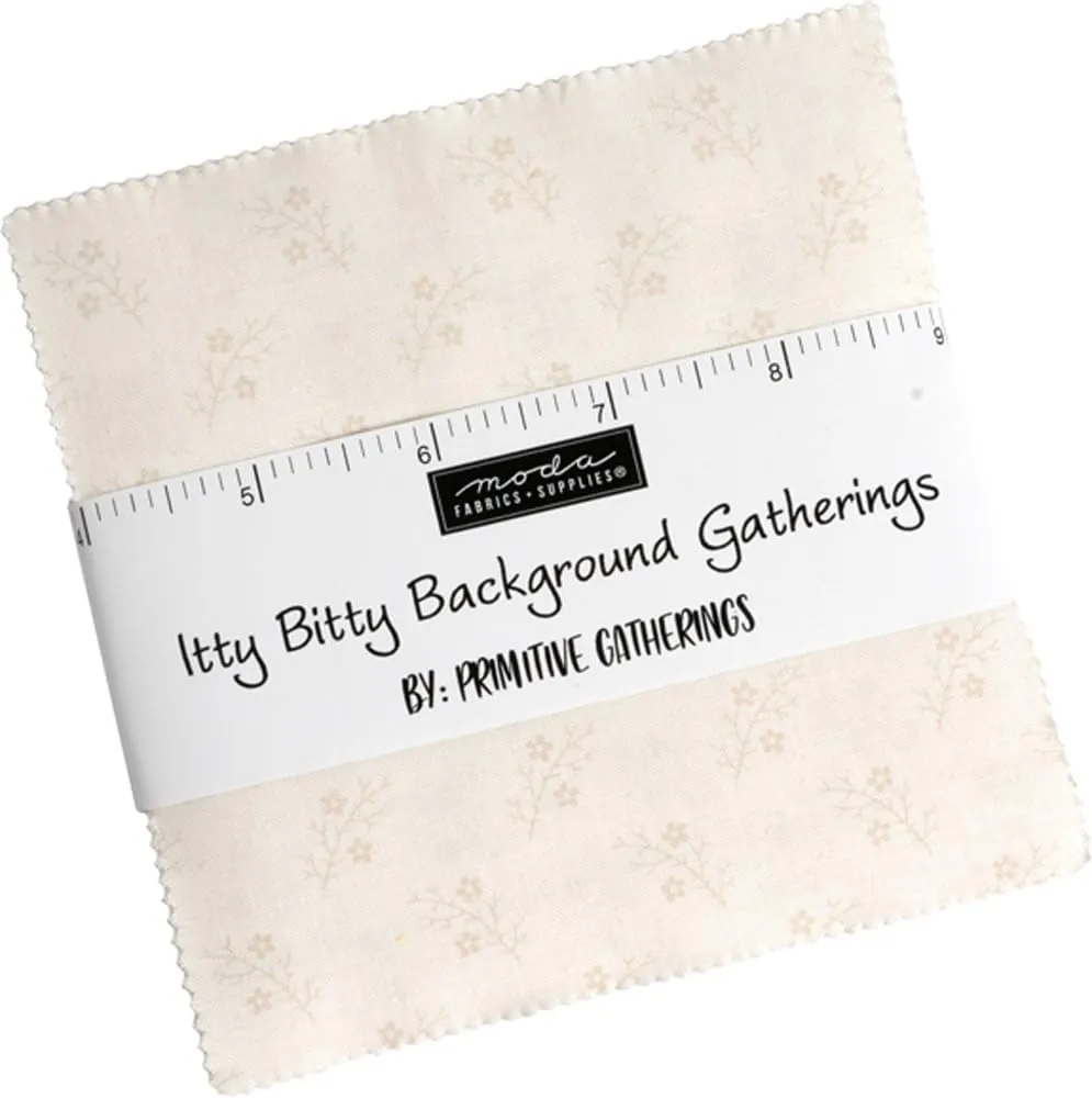 Itty Bitty Background Gatherings Charm Pack by Primitive Gatherings; 42-5" Precut Fabric Quilt Squares
