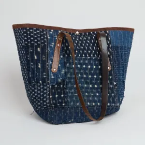 J. Augur Design Antique Large Boro Patchwork Shopper Tote Bag