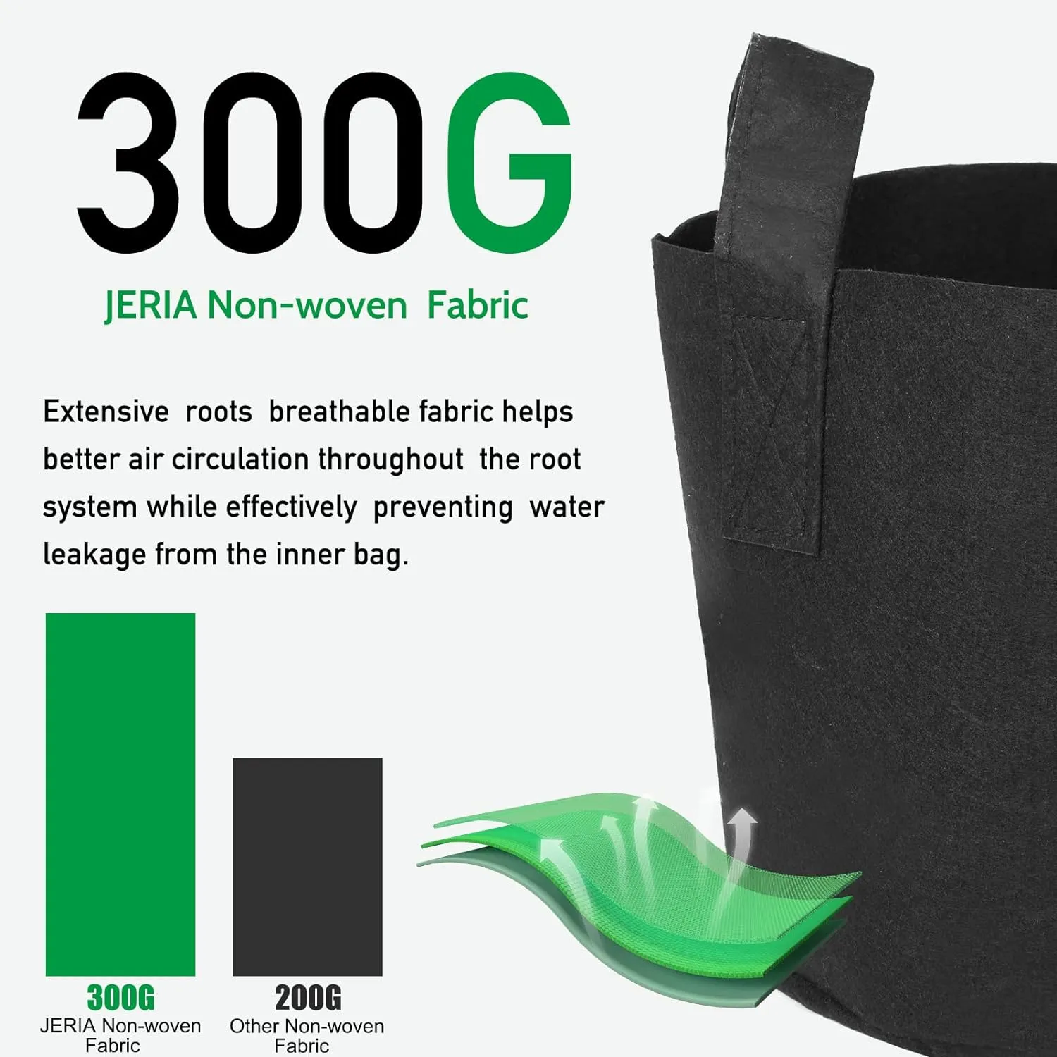JERIA 24-Pack 10 Gallon Nonwoven Grow Bags, Plant Grow Bags，Heavy Duty Aeration Fabric Pots with Durable Handles, Come with 24 Pcs Plant Labels