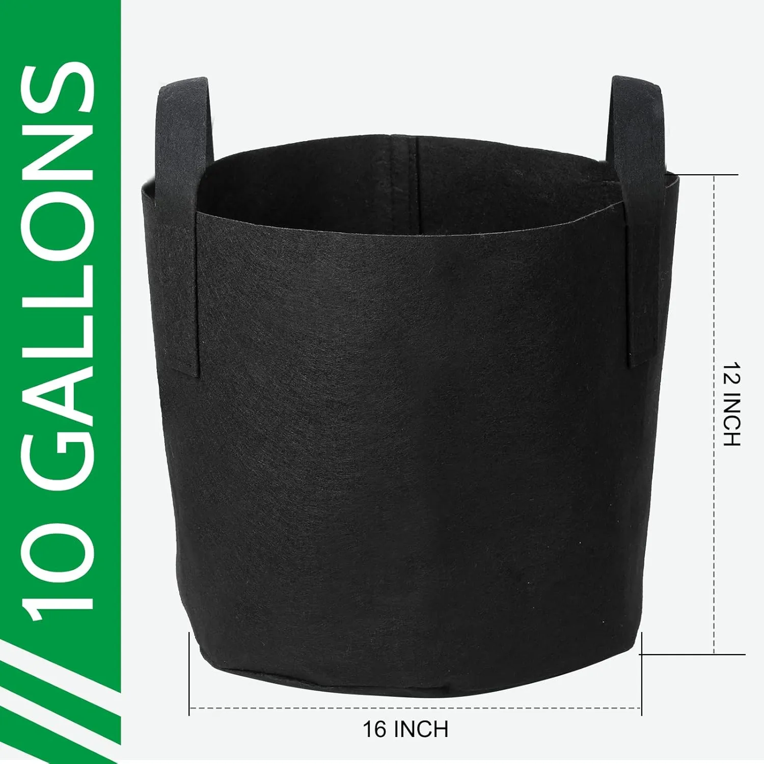 JERIA 24-Pack 10 Gallon Nonwoven Grow Bags, Plant Grow Bags，Heavy Duty Aeration Fabric Pots with Durable Handles, Come with 24 Pcs Plant Labels