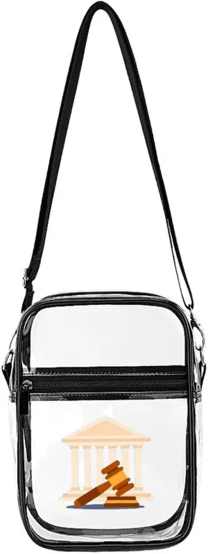 Judge's Hammer Clear Stadium Crossbody Bag Small Shoulder Purse Adjustable Strap Handbag for Women Men