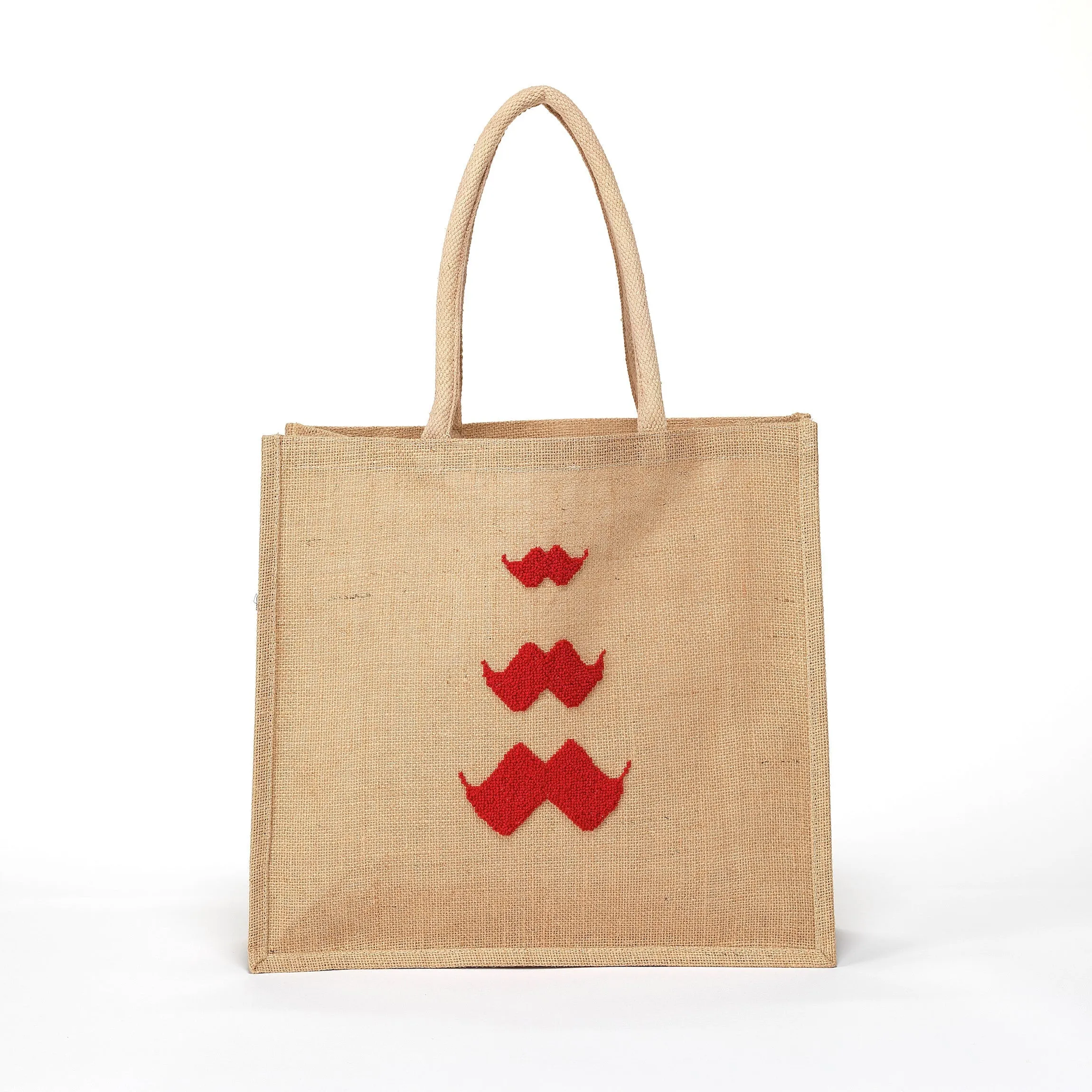 JUTE TOTE BAG MOUSTACHE