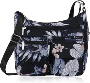 Kamo Crossbody for Women - Multi-pocket Shoulder Lightweight Messenger Casual Printed Purse Handbag Travel Bag