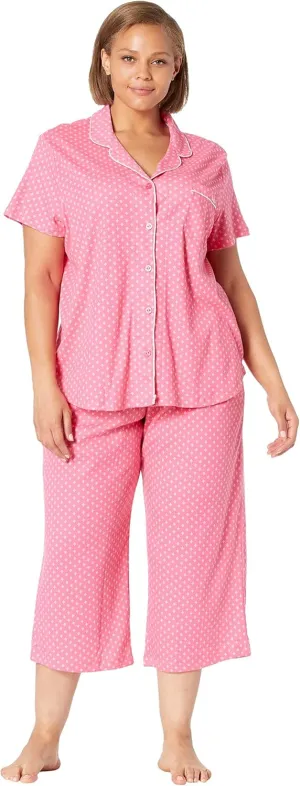 Karen Neuburger Women's Short Sleeve Girlfriend Top and Cozy Bottom Pajama Set Pj