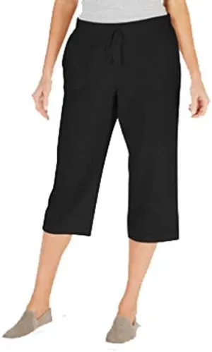 Karen S Knit Drawstring Capri Pants Deep Black XS