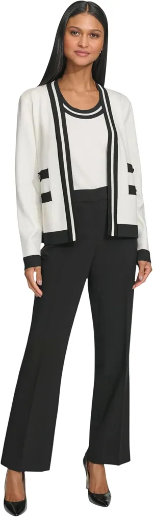 KARL LAGERFELD Women's Business Casual Lightweight Knit Cardigan