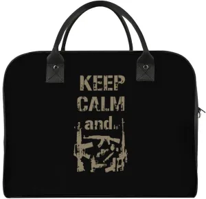 Keep Calm and Take Guns Duffle Bag for Travel Crossbody Sports Tote Gym Bag Shoulder Weekender Overnight Bag