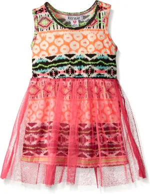Kensie Girls' Casual Dress (More Styles Available), 1017 Multi, 4T