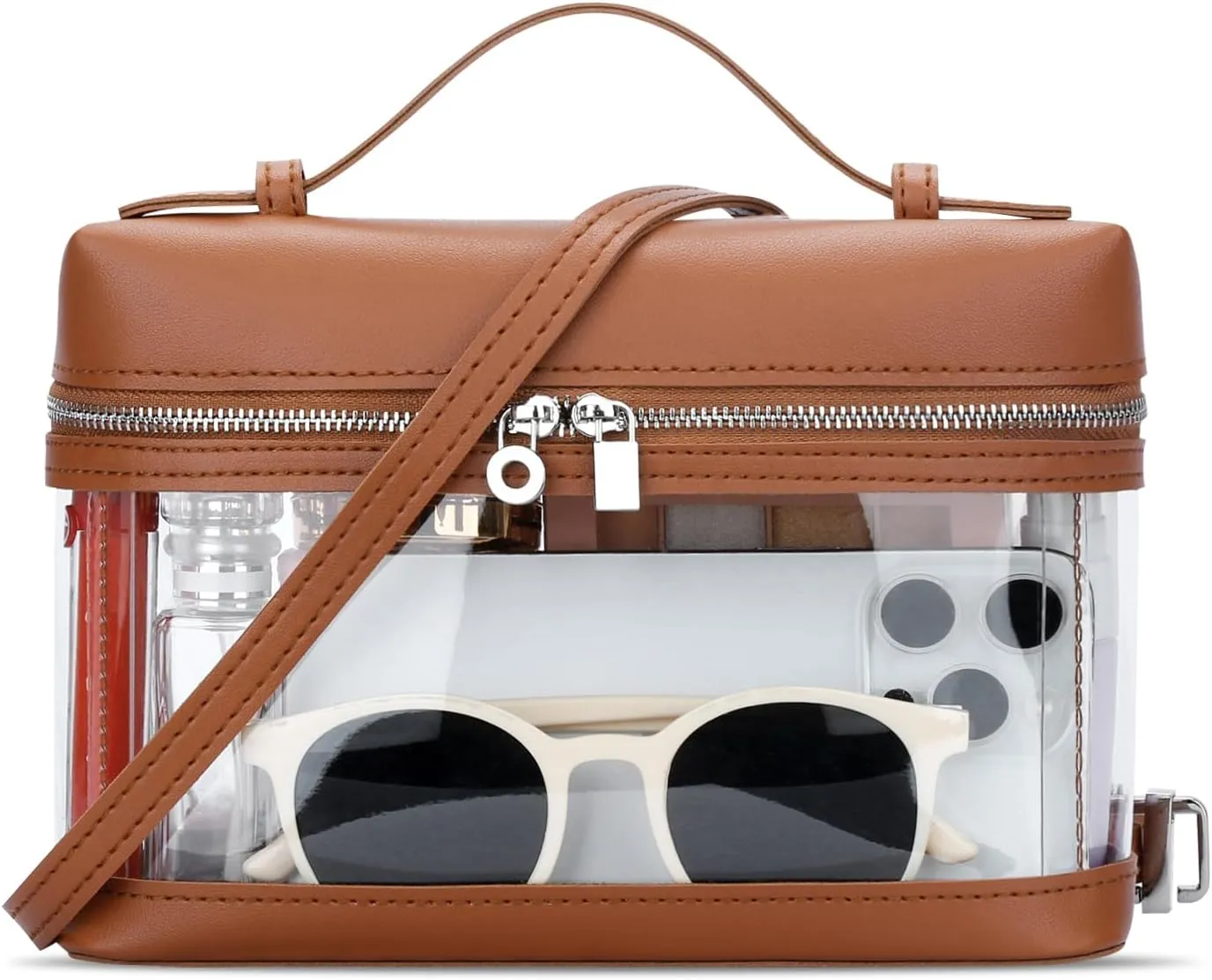 KKXIU Trendy Clear Purses for Women Stadium Approved Transparent Small Crossbody See Through Bags for Concerts Sports