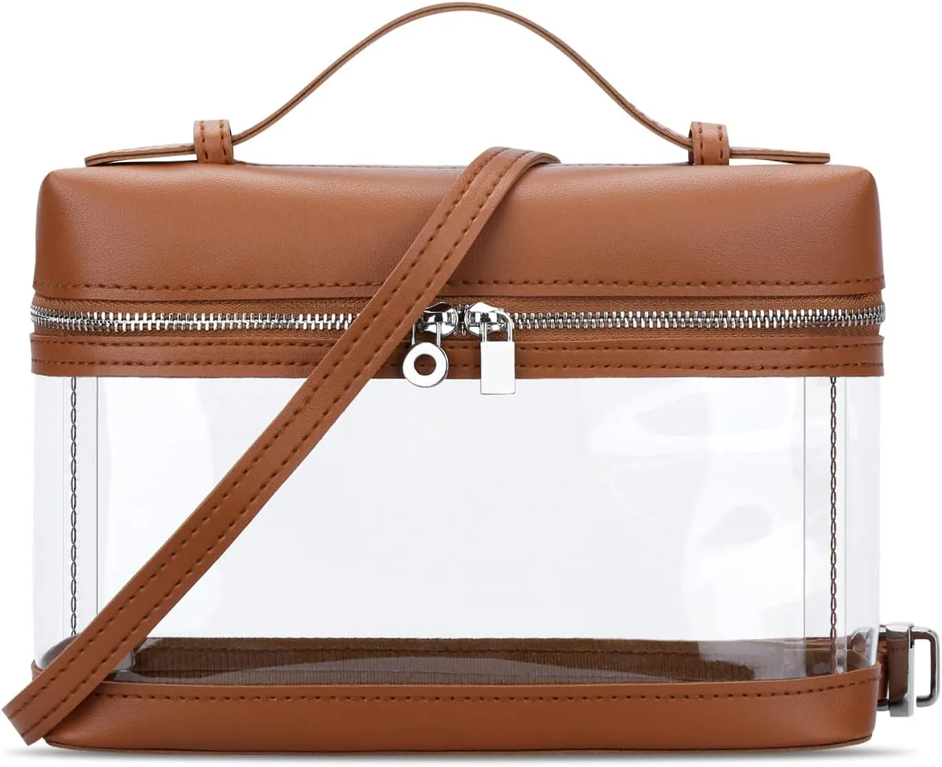 KKXIU Trendy Clear Purses for Women Stadium Approved Transparent Small Crossbody See Through Bags for Concerts Sports