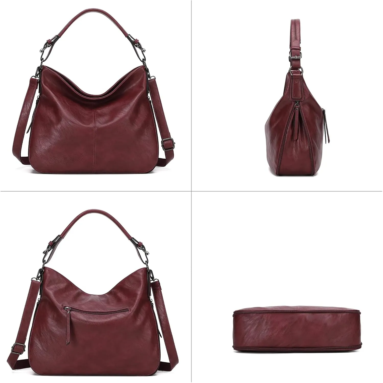 KL928 Large Purses for Women PU Leather Shoulder Handbag Crossbody Hobo Bags Ladies Tote Bags with Adjustable Shoulder Strap