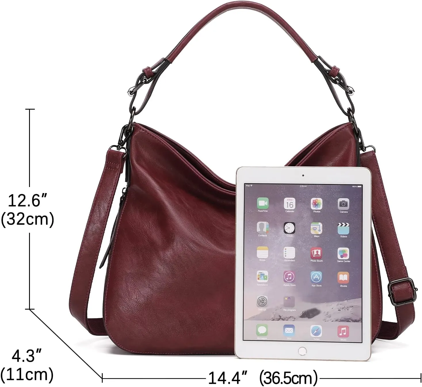 KL928 Large Purses for Women PU Leather Shoulder Handbag Crossbody Hobo Bags Ladies Tote Bags with Adjustable Shoulder Strap