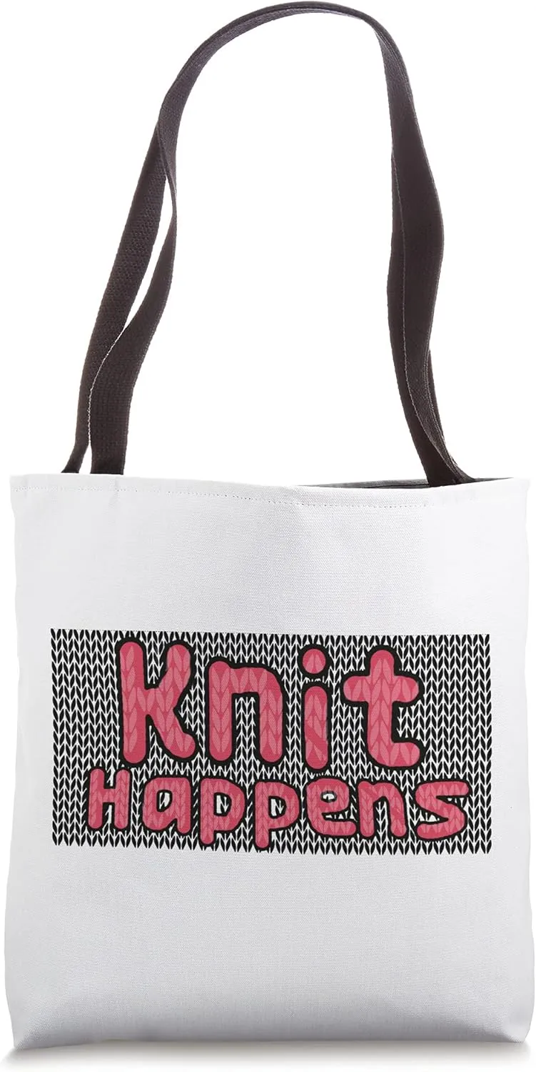 Knit Happens Funny Knitting Parody Tote Bag