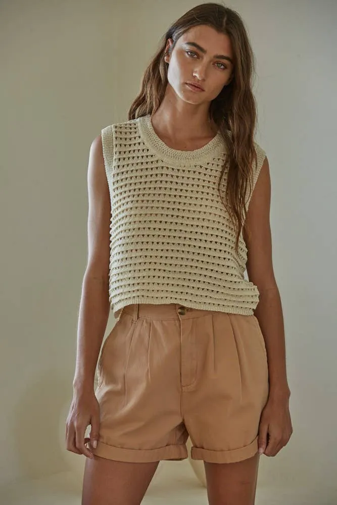 Knit Sweater Crochet Top