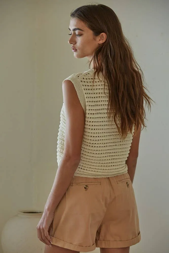 Knit Sweater Crochet Top