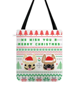 Knit Sweater French Bulldog Holiday Tote Bag
