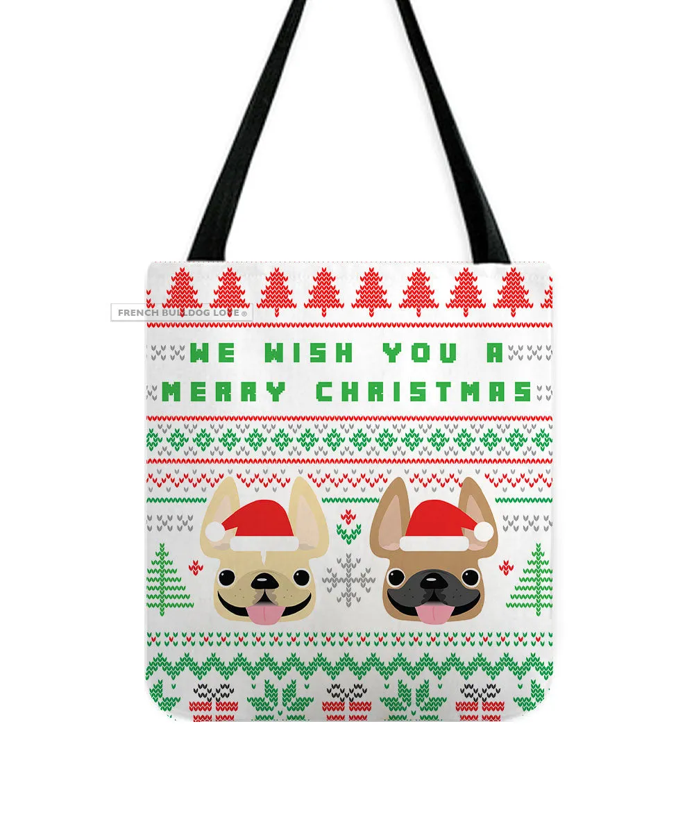 Knit Sweater French Bulldog Holiday Tote Bag