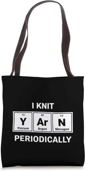 Knitting Periodically Funny Knit Yarn Argon Yttrium Nitrogen Tote Bag
