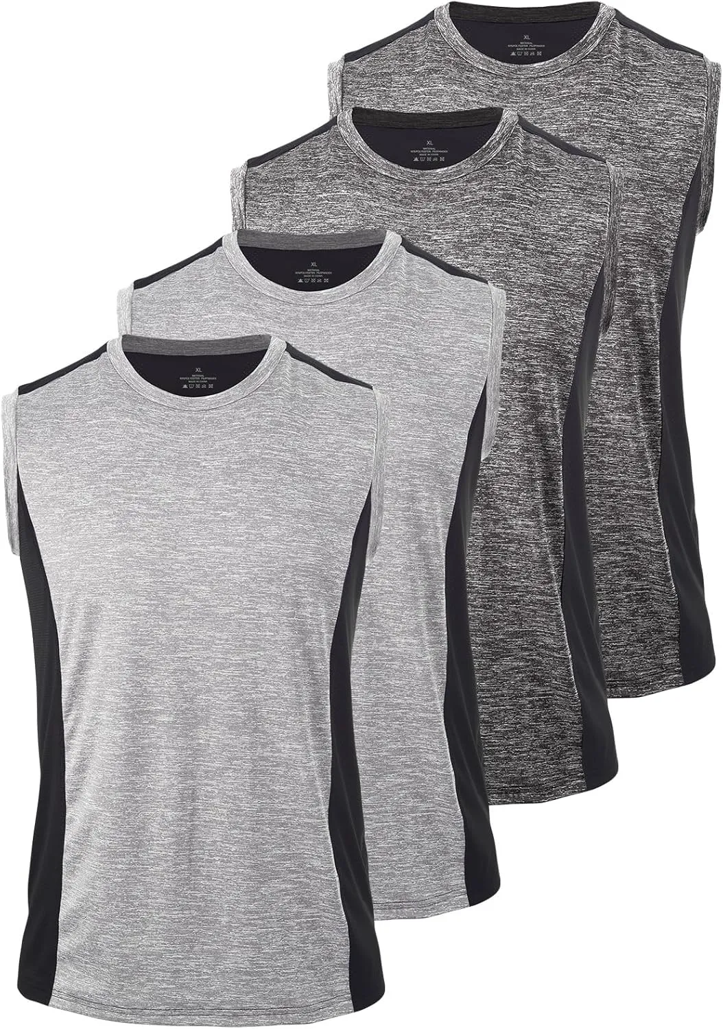 Knuffnee 4 Pack Men's Workout Tank Tops Athletic Gym Muscle Tank Tops Quick Dry Sleeveless T-Shirts