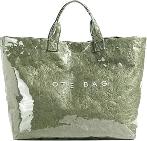 Kraft Paper Tote Bags with PVC Surface for Women Top-handle Bag Vintage Clear Purses Handbag Satchel