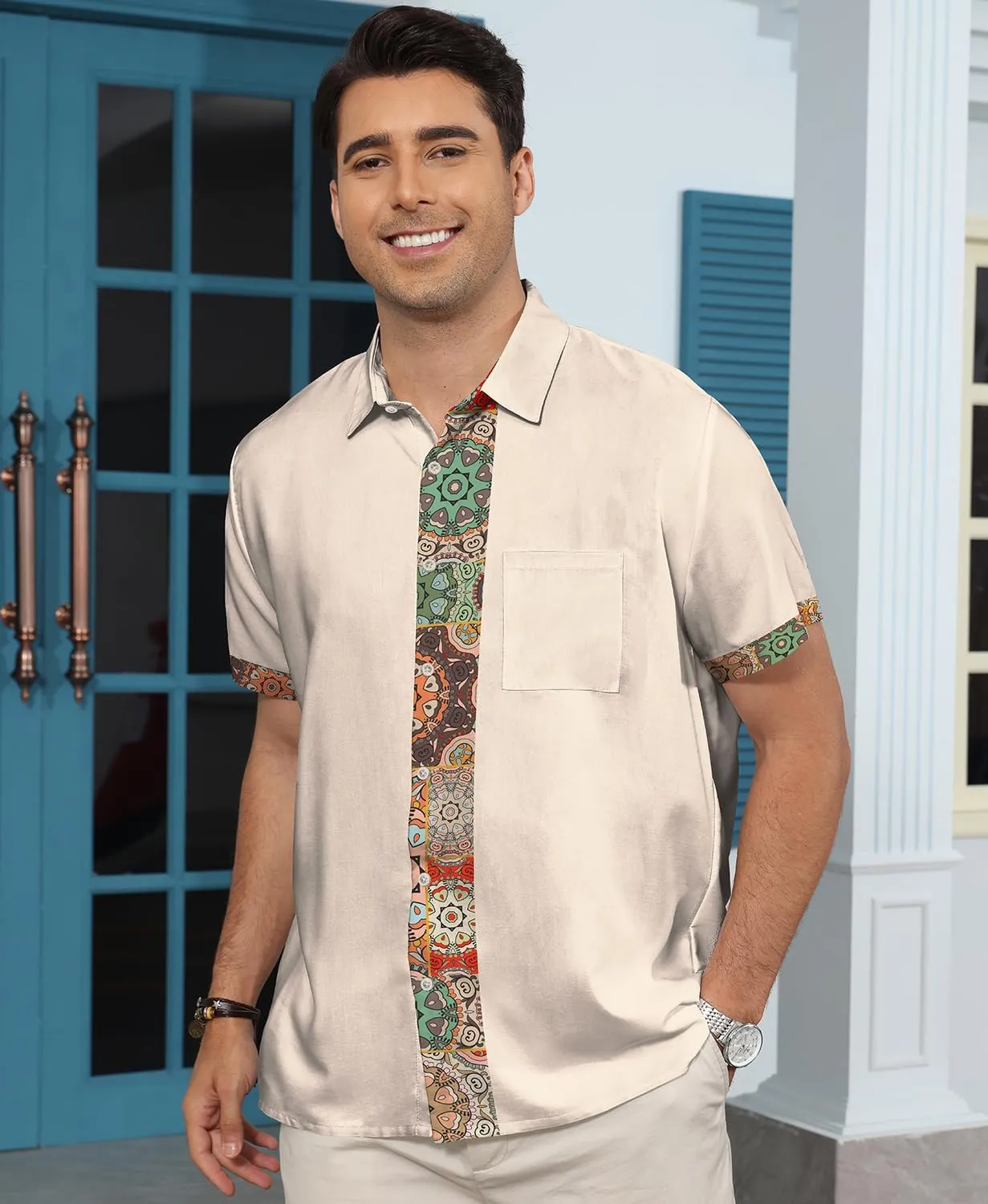 KYKU Hawaiian Shirt for Men: Beach Summer Mens Button Down Short Sleeve Shirt Tropical Vacation Casual Clothes