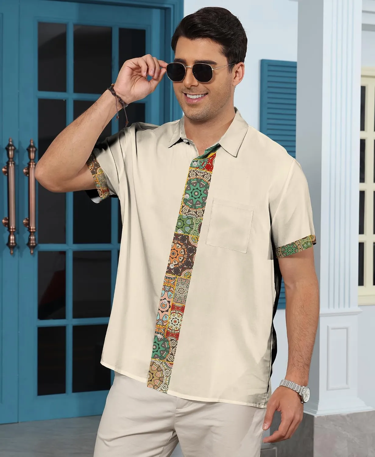 KYKU Hawaiian Shirt for Men: Beach Summer Mens Button Down Short Sleeve Shirt Tropical Vacation Casual Clothes