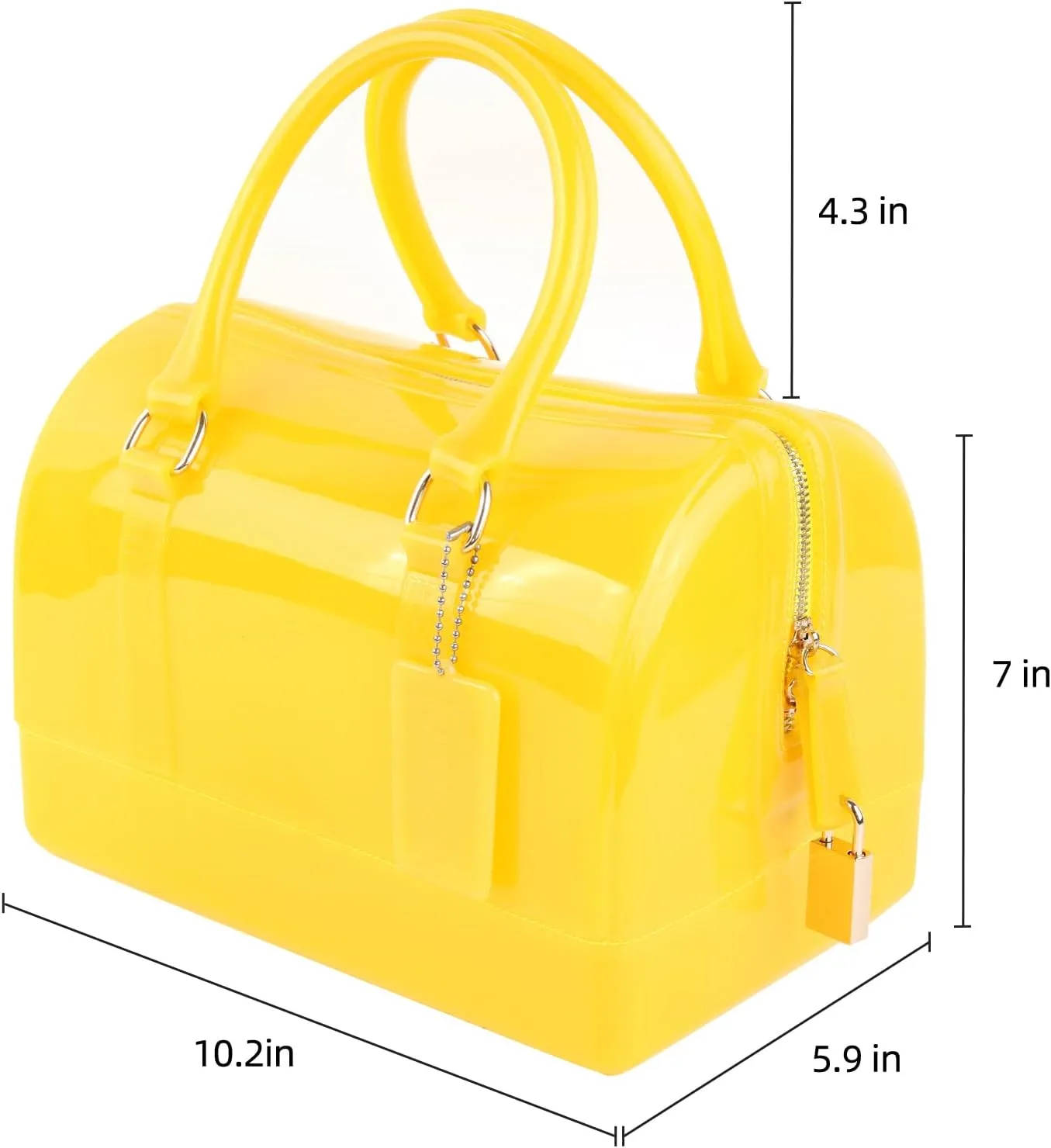 Ladies Summer Jelly Pillow-shaped Top Handle Handbag Candy Color Transparent Crystal Purse