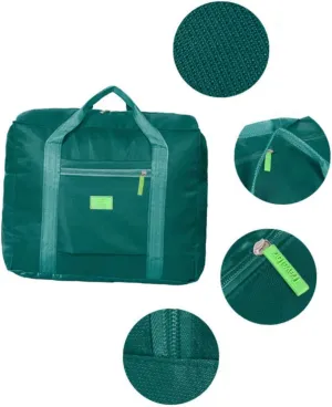 Large Capacity Travel Duffel Bag Lightweight Foldable Luggage Bag Zipper Closure (lake)