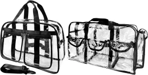 Large Clear Duffle Travel Gym Bag, Clear Tote Makeup Bag for Weekender, Travel, Overnight, Carry on Airplanes