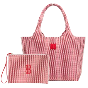 Large - Red Diamond tote with pouch