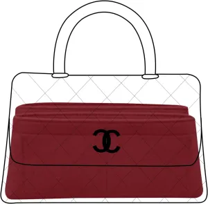 Lckaey bag Organizer Insert For chanel coco Handbag Felt Organizer coco handle insert Y080wine red-L