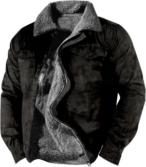 LCMTWX Mens Plaid Flannel Jacket Plaid Print Lapel Button Down Pocket Long Sleeve Shirt Patchwork Jacket Thickened ​Coat