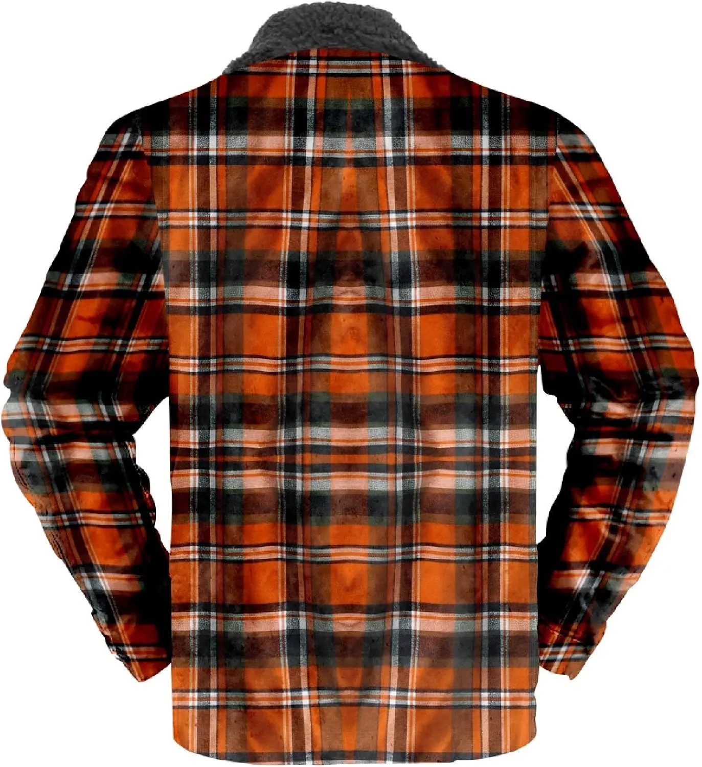 LCMTWX Winter Coat Men Plaid Casual Plaid Print Hooded Zipper Pocket Long Sleeve Shirt Patchwork Jacket Loose Thickened