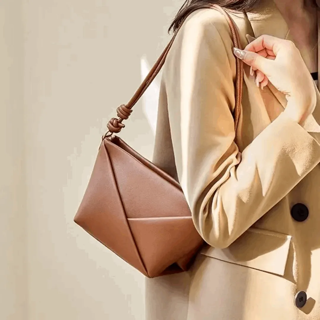 Leather Crossbody Bag –  Block Patchwork Crossbody & Shoulder Bag for Women