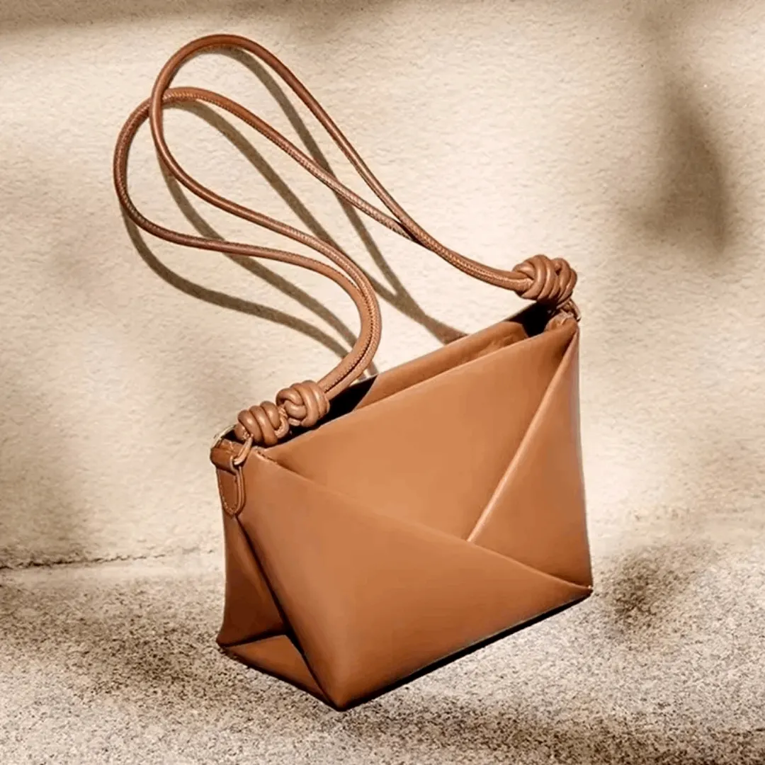 Leather Crossbody Bag –  Block Patchwork Crossbody & Shoulder Bag for Women