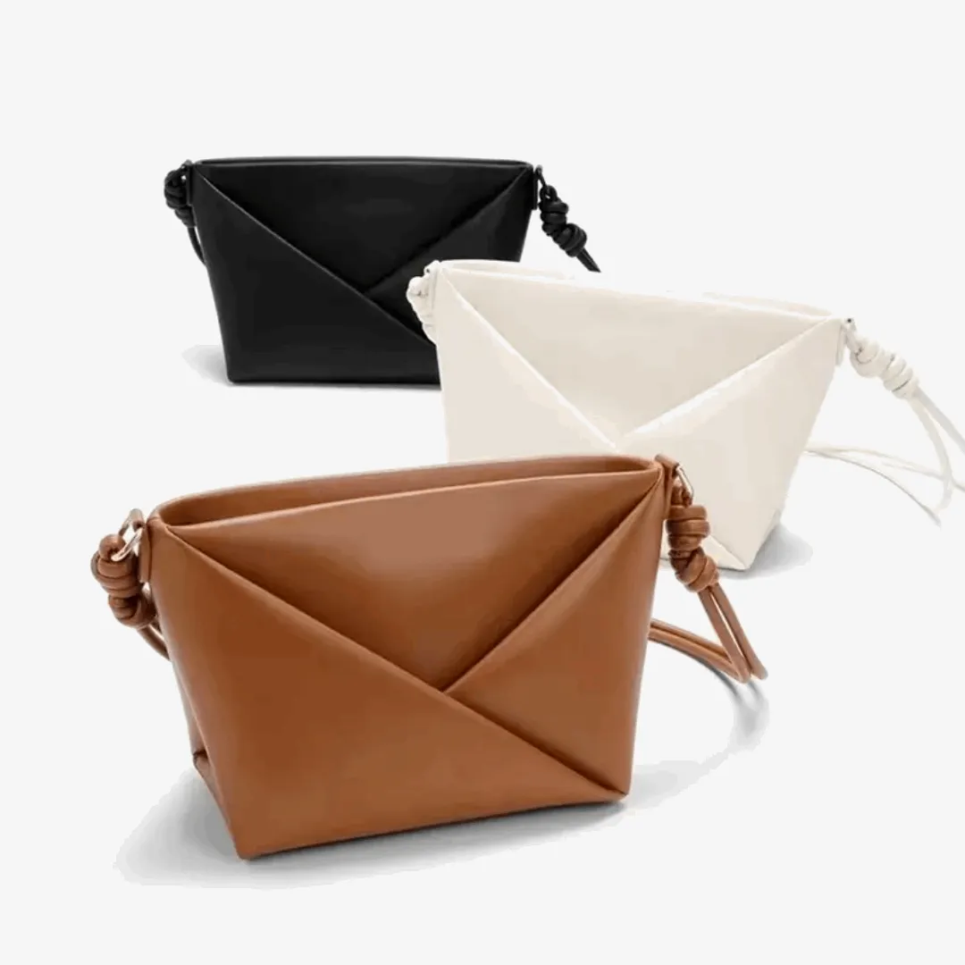 Leather Crossbody Bag –  Block Patchwork Crossbody & Shoulder Bag for Women