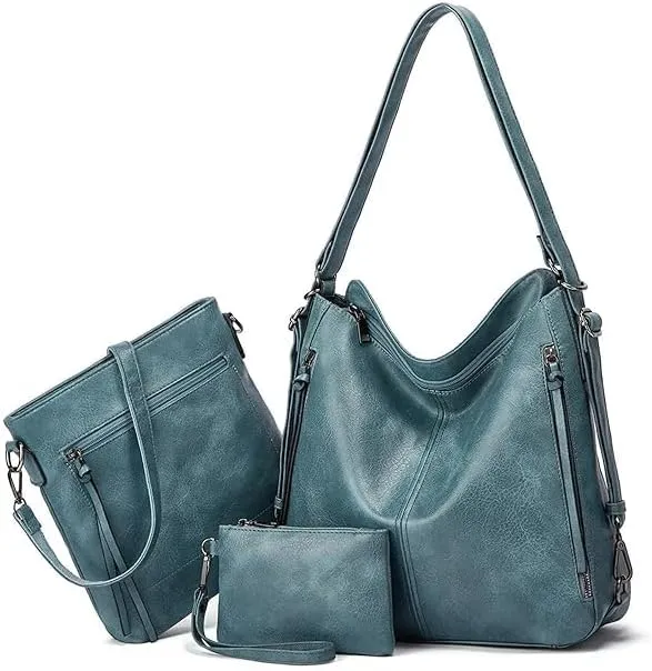 Leather Hand Bag for Women Shoulder Bags for Women with Strap and Zipper Ladies Purse. Purse and Handbag Combo
