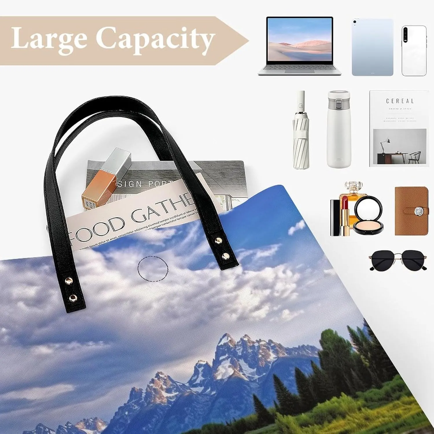 Leather Handbag for Women Tote Bag with Magnetic Buckle Visual Illusion Crossbody Bag Shoulder Bag