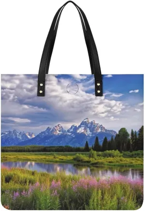 Leather Handbag for Women Tote Bag with Magnetic Buckle Visual Illusion Crossbody Bag Shoulder Bag