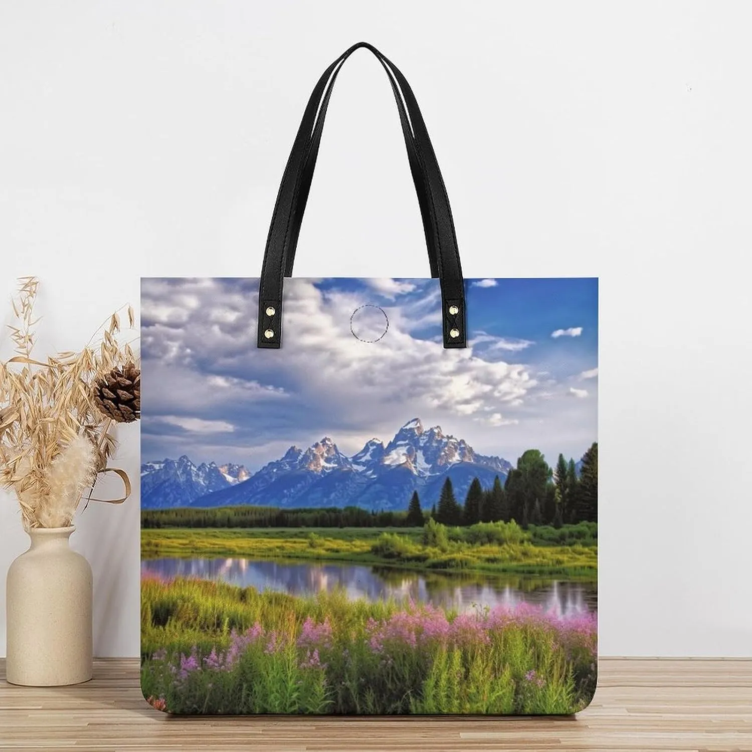 Leather Handbag for Women Tote Bag with Magnetic Buckle Visual Illusion Crossbody Bag Shoulder Bag