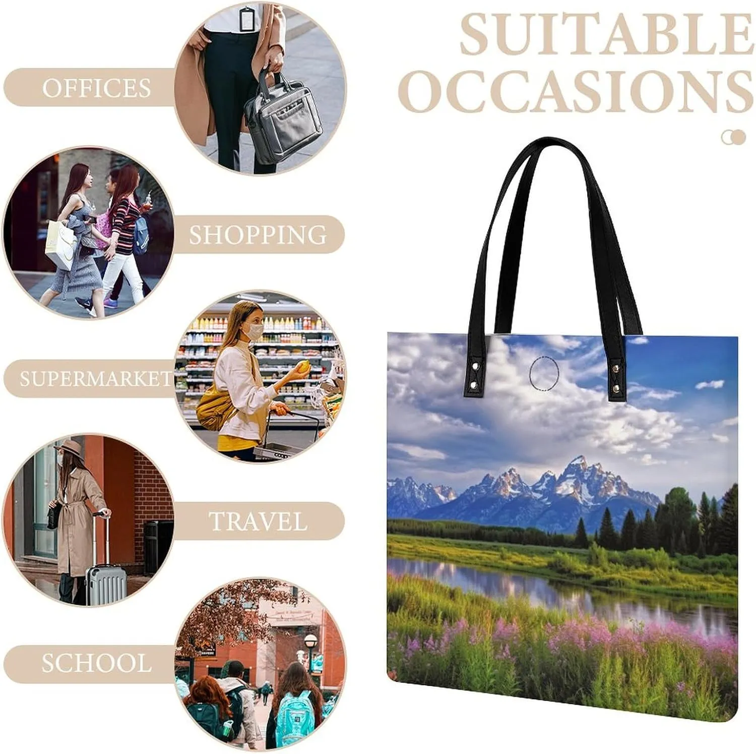 Leather Handbag for Women Tote Bag with Magnetic Buckle Visual Illusion Crossbody Bag Shoulder Bag