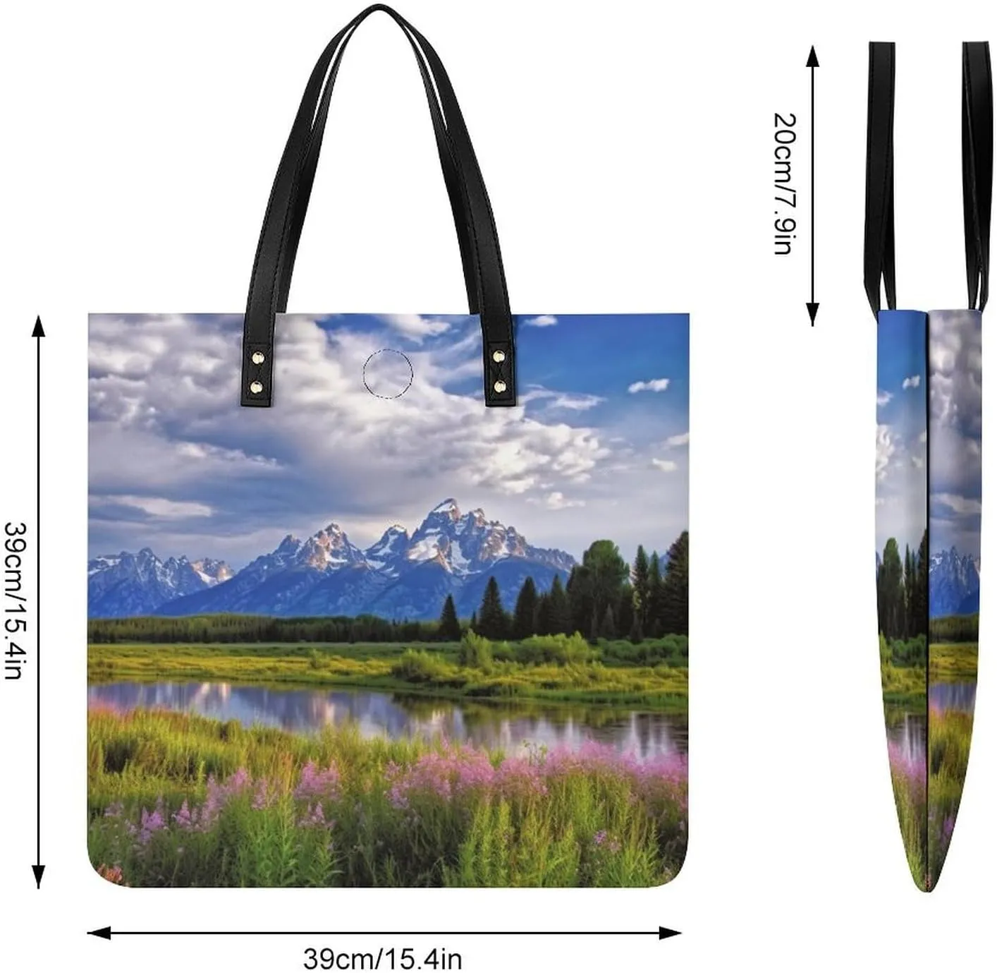 Leather Handbag for Women Tote Bag with Magnetic Buckle Visual Illusion Crossbody Bag Shoulder Bag