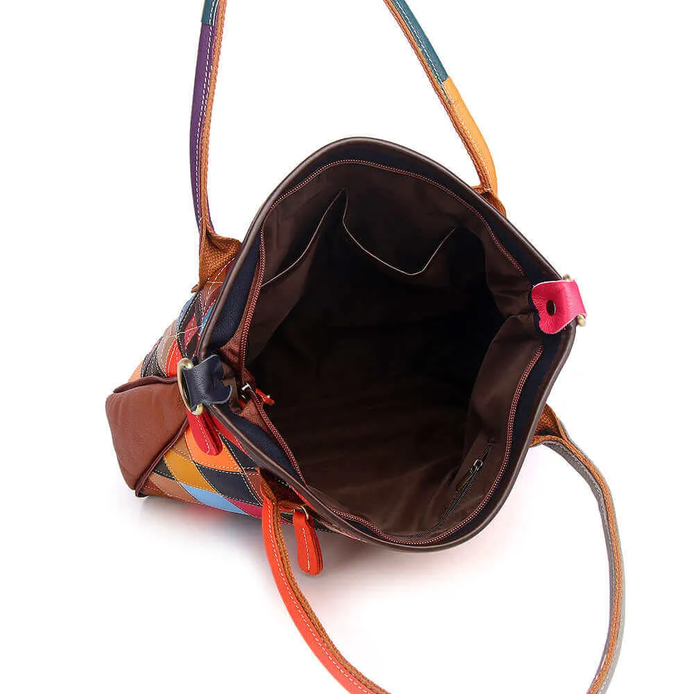 Leather Patchwork Handbag NZ - Unique Design