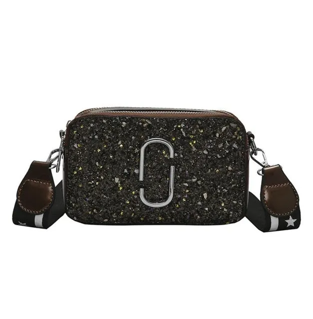 Leather Women's New Shoulder Black 2019 Sequin Designer Fashion Luxury Messenger quality Flash promotion bag High Handbag Ladies bag Flash offer PU Square