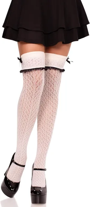 Leg Avenue Women's Crocheted Cuffed Over the Knee Socks